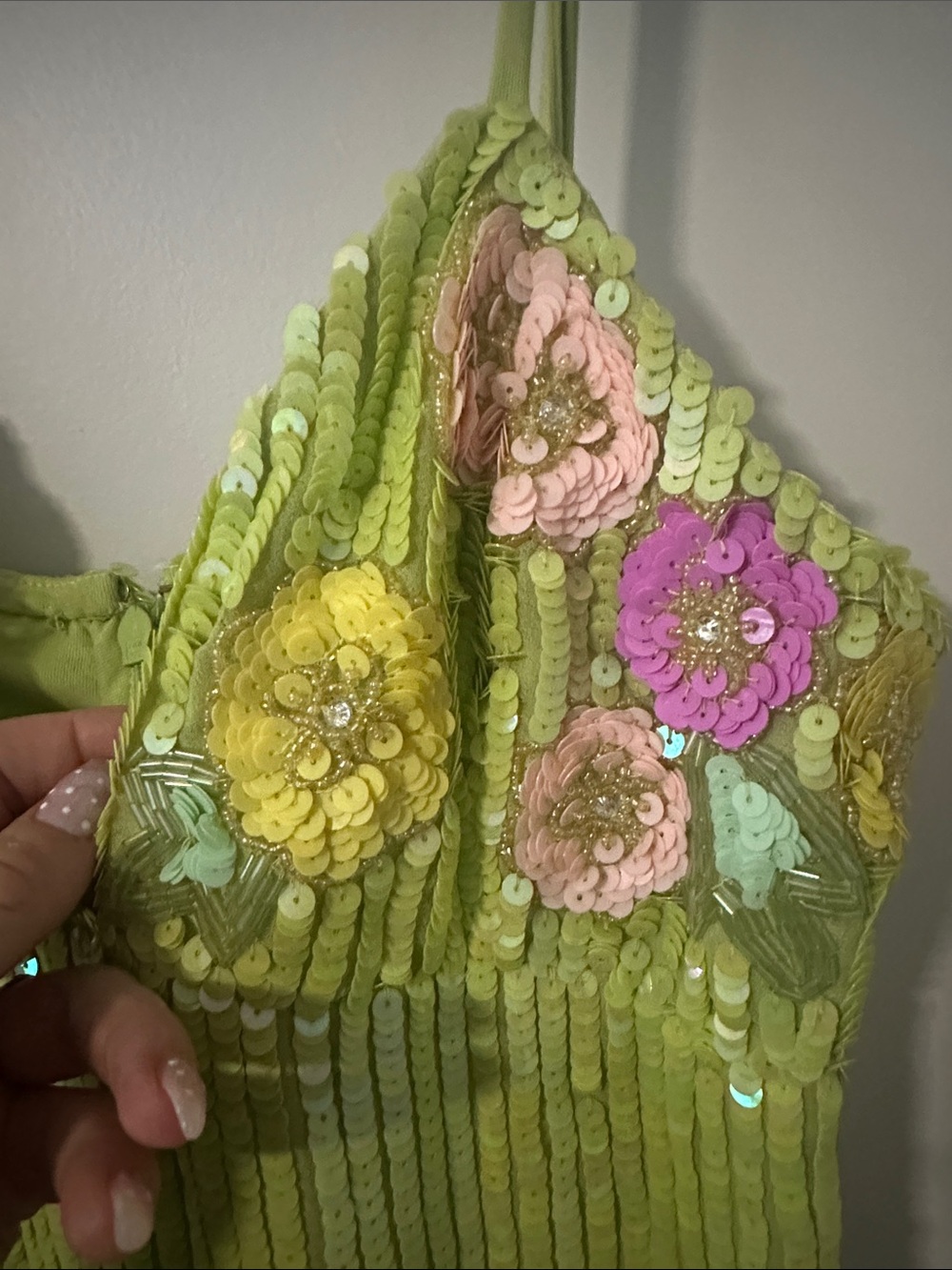 MAJORELLE Lime Green Sequin Embellished Dress - Picture 3 of 9